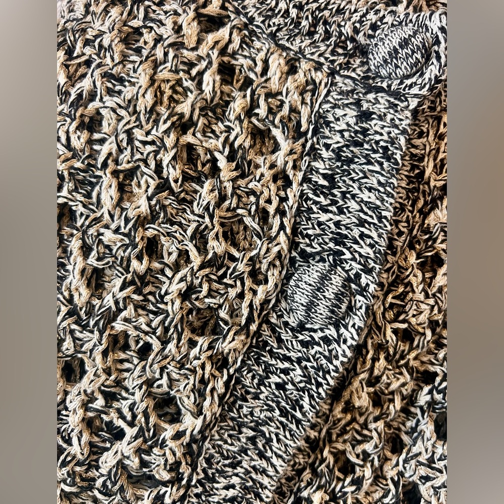 2 Piece Styled Outfit ZARA Gold Black Textured Sweater Black Mini Skirt Office - Picture 12 of 16